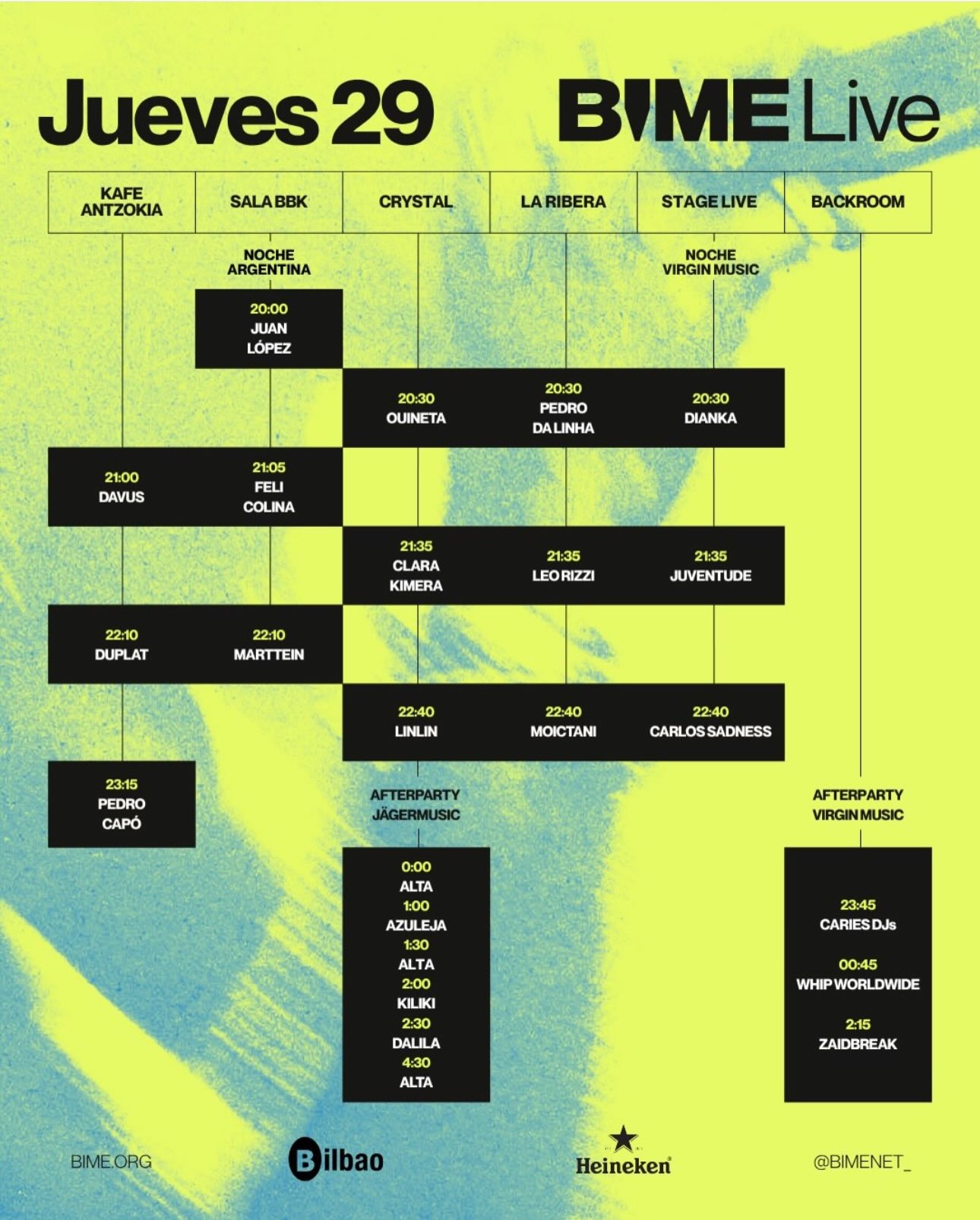Cartel BIME Live Martes 29